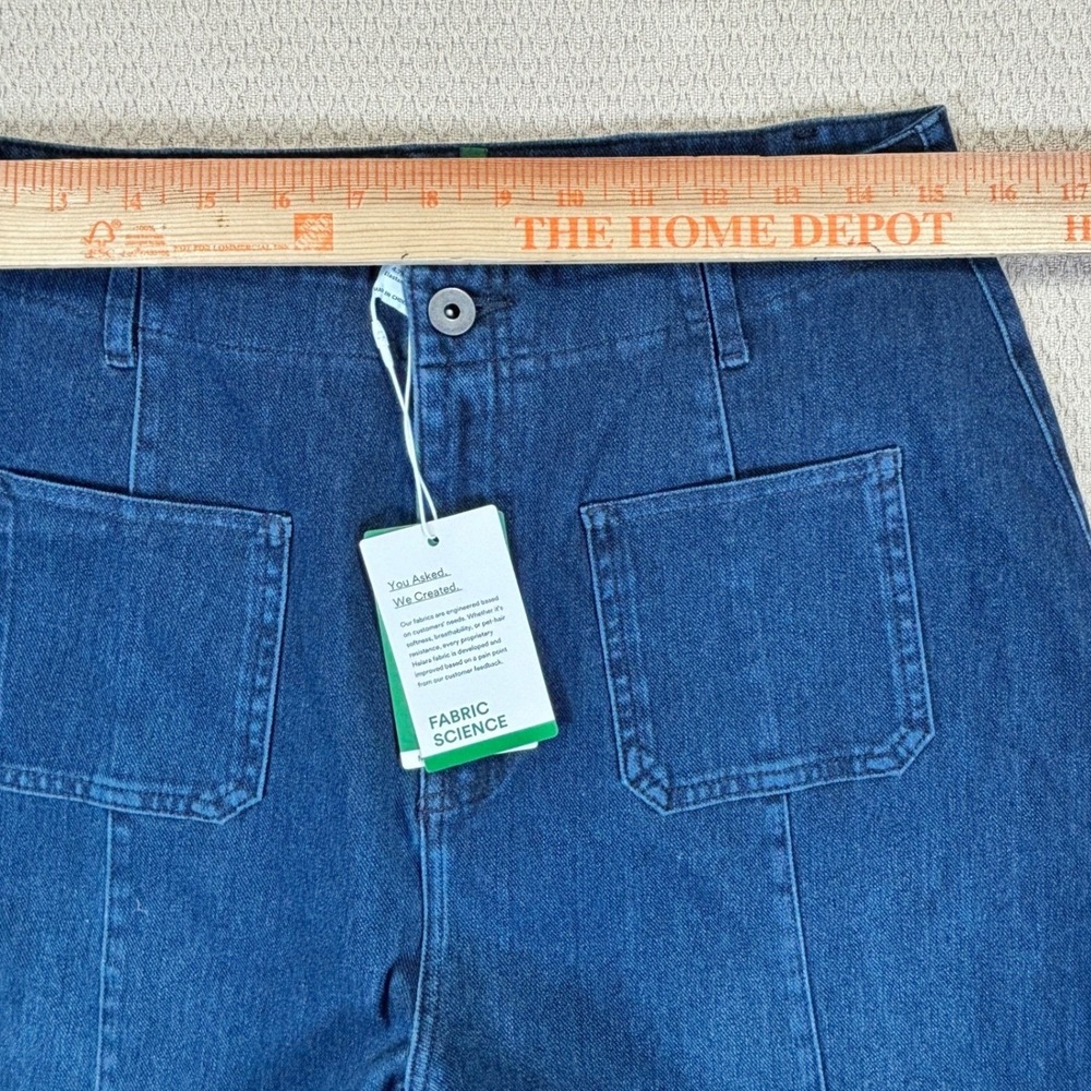 HALARA Dark Blue Wide Leg Jeans Flare - Picture 3 of 9